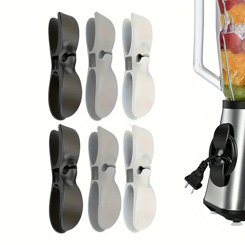 4 Stück Silikon-Kabelaufwicklung, Halter, Netzkabel-Organizer, Clip, selbstklebender Kabel-Draht-Fixierer für Luftfritteuse, Kaffeemaschine