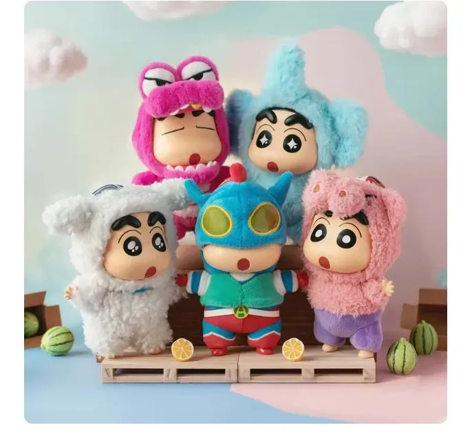 Echte Crayon Shin-Chan Dress-Up Party Blind Box Vinyl Plüsch Puppe Tasche Anhänger Ornamente Trend Spielzeug Kinder Geburtstag geschenk