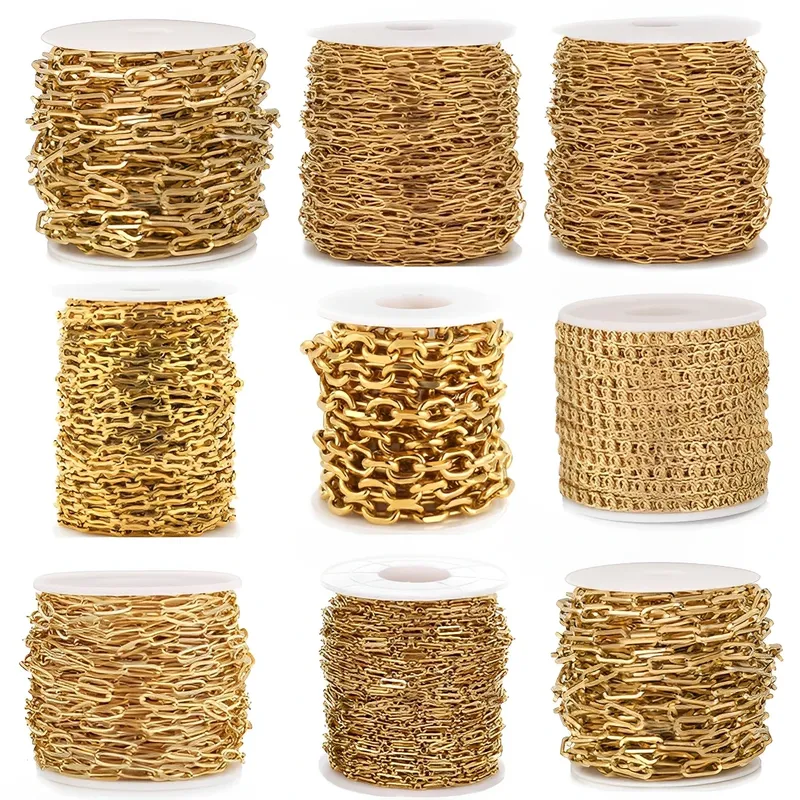 1 Meter Edelstahl Oval Link Kabel Ketten DIY Schmuck Machen Halskette Erkenntnisse Handwerk Armband Fußkettchen Körper Kette Großhandel