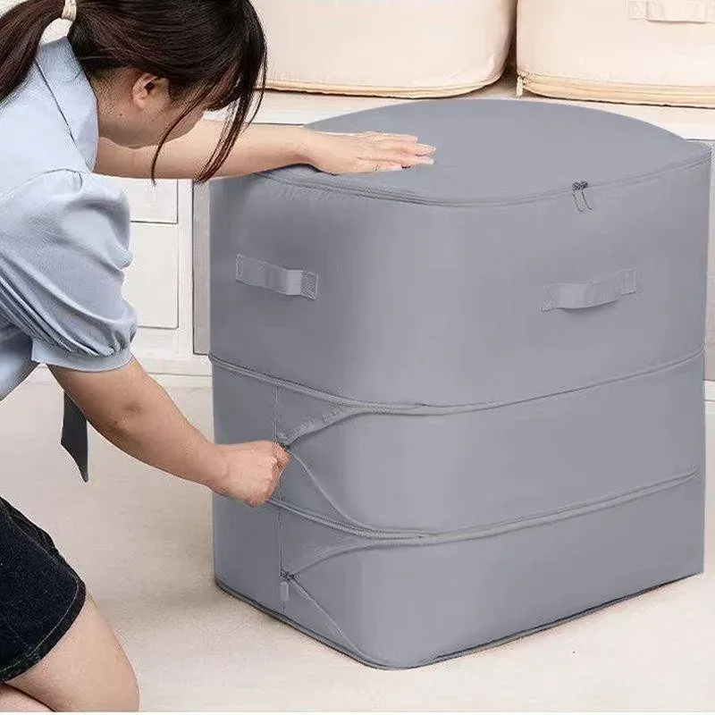 Robuste, selbstkomprimierende Aufbewahrungstasche – tragbarer Organizer für Kleidung, Decken und Steppdecken, ideal für die Schrankorganisation