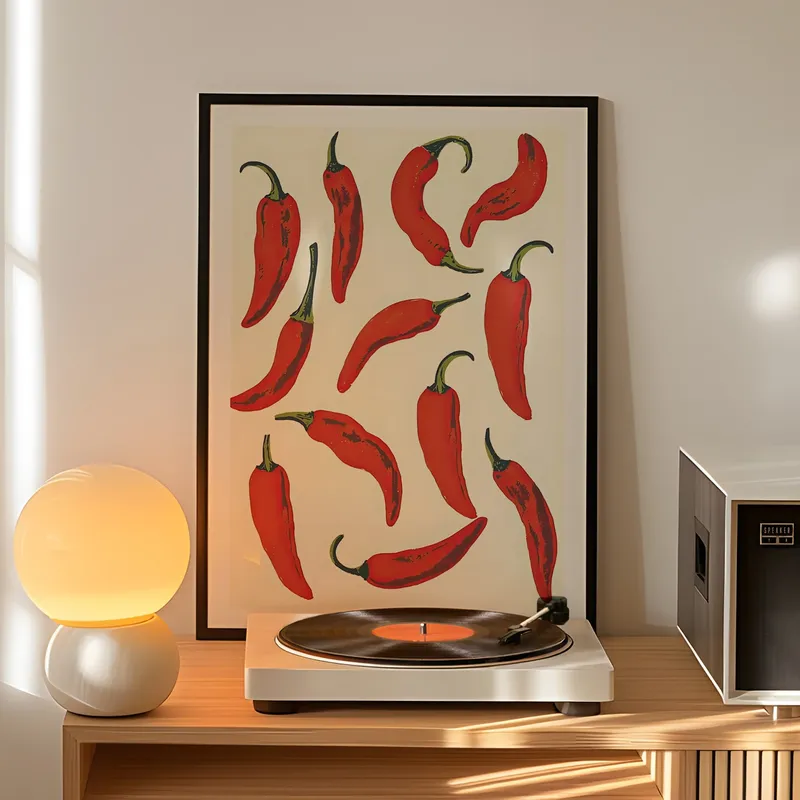 Feuriger Pfeffer, Wandkunst, Drucke, Leinwandgemälde, Poster, Bild für Wohnzimmer, Küche, Esszimmer, Heimdekoration
