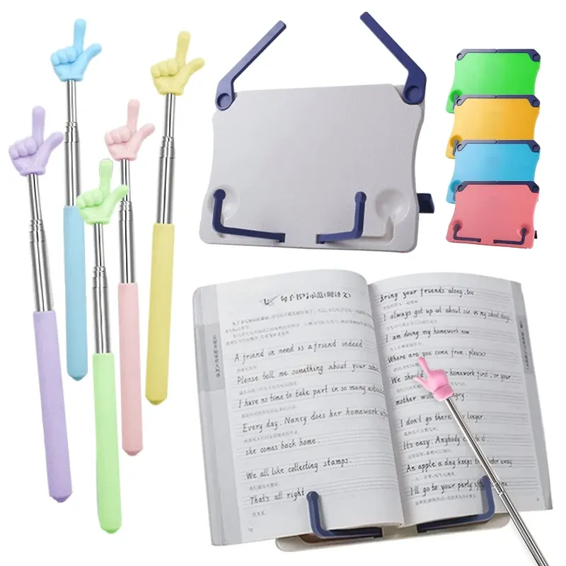 Tragbarer Leseständer, Bücherständer, Notenständer, Mini-Pointer-Stick in Fingerform, zusammenklappbarer Halter für Musikpartitur, Telefonbuch, Tablet