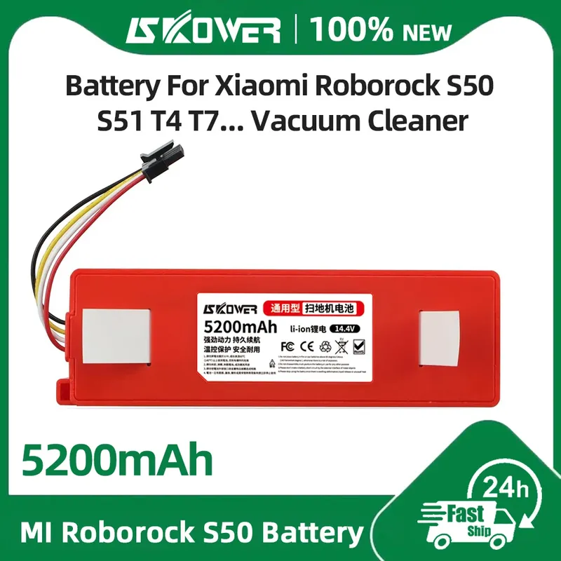 SKOWER Roboter Batterie Für Xiaomi 1S Roborock S5 S6 S7 Max S50 S51 S52 S60 S65 S70 S75 T4 T6 T7 T60 T61 T65 E25 Q7 Staubsauger