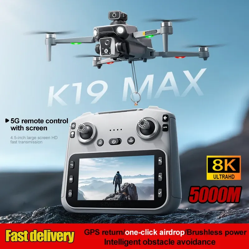 K19 Max GPS-Drohne 360 °   Laser-Hindernisvermeidung Panoramaaufnahme 5G RC Airdrop-Gerät Drohne Optische Flusspositionierung Geschenkspielzeug