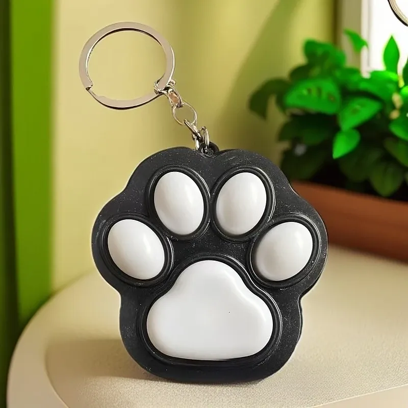 Neue Kreative Persönlichkeit Stress Relief Spielzeug Nette Katze Pfote Tastatur Schlüssel Kette Anhänger Paar Tasche Anhänger Spielzeug Geschenk