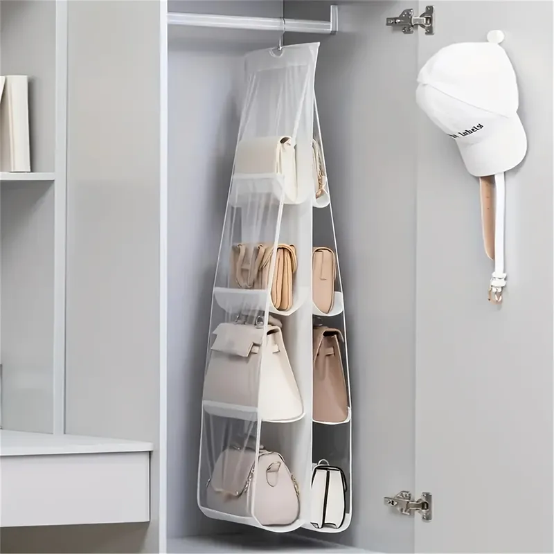 1-teiliger Sparbeutel-Organizer, mehrschichtige hängende Handtasche, Kleiderschrank, Geldbörsen-Organizer, Taschen-Aufbewahrungsregal