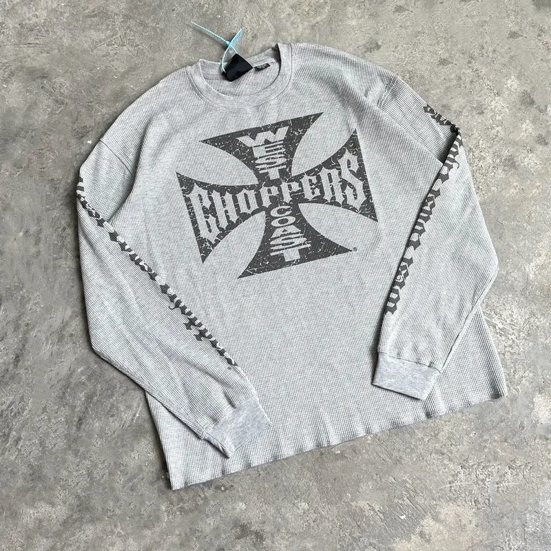 Yao Mode Vintage Lose Streetwear HipHop Sanskrit Logo Print T Hohe Qualität Langarm Oversize Y2k T Shirt Für Männer