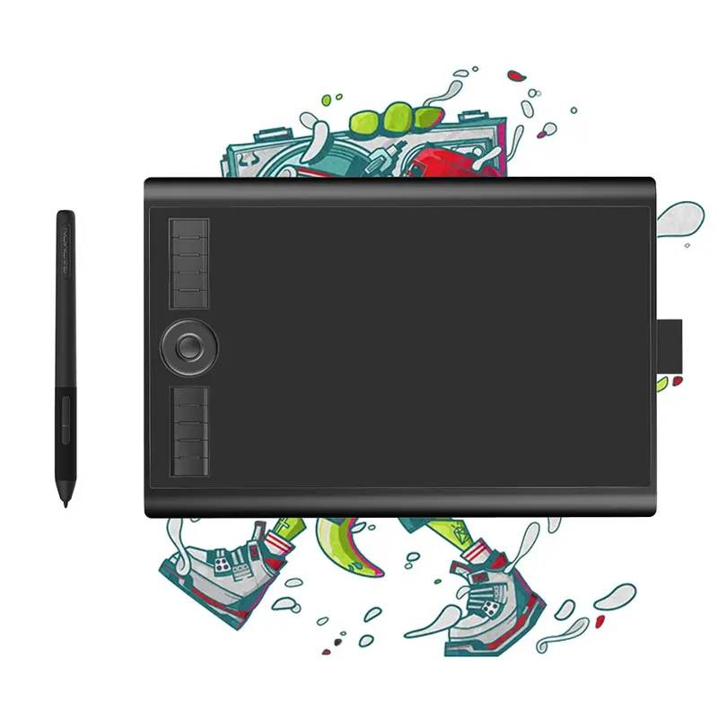 GAOMON M10K PRO Tilt&Radial Grafiktablett, 10 x 6,25 Zoll großes Stift-Zeichentablett, 10 Tastenkombinationen, funktioniert mit Mac, Windows und Android