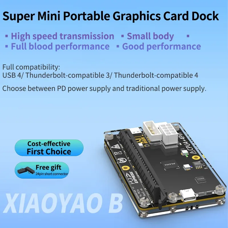 Externe GPU Dock Thunderbolt-kompatibel 3 4 zu PCIe Grafikkarte Unterstützung RX4090 RX6900 für Laptop Notebook Mini PC