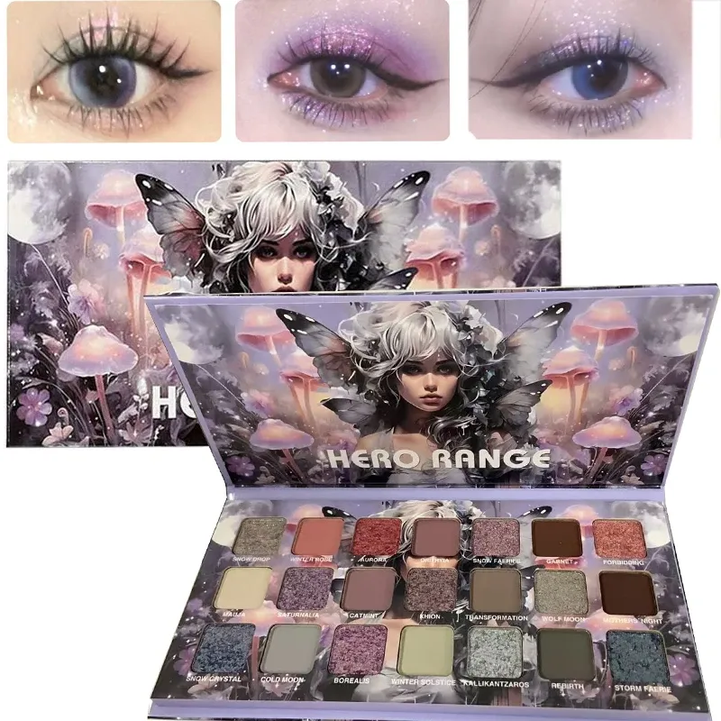 21-Farben-Chamäleon-Blink-Lidschatten-Palette Cold Moon, multifunktionale, matte, schimmernde, glitzernde Pigmente, langanhaltendes Make-up