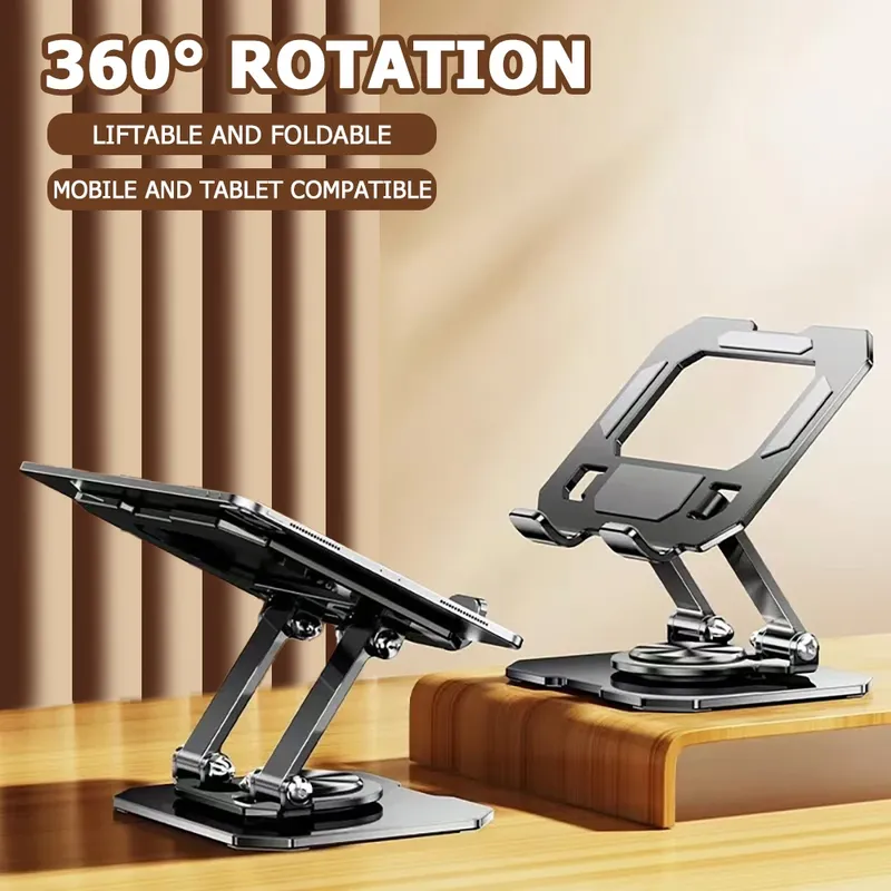 360 °   Drehbarer Tablet-Ständer, verstellbarer, faltbarer Desktop-Ständer, kompatibel mit 4,7–12 Zoll Ipad Pro/Air/Min Laptop Tablet