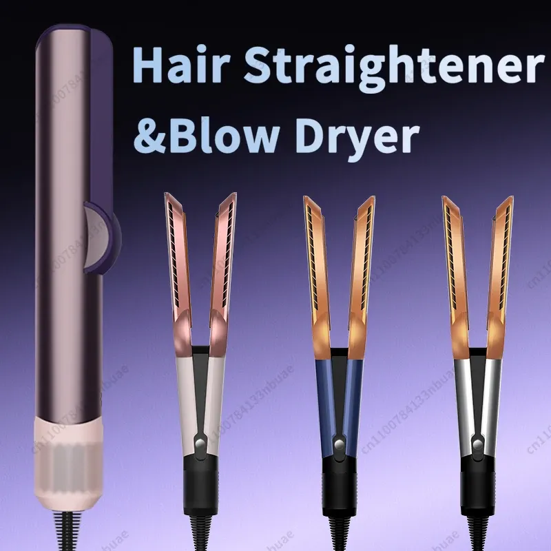 2 IN 1 Professioneller Haarglätter und Haartrockner, wärmespeicherndes Glätteisen mit negativen Ionen, langanhaltendes Styling-Tool, 210V-240V