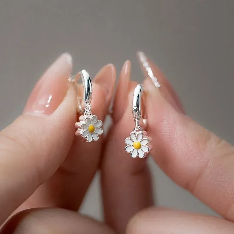 Ohrringe aus 925er-Sterlingsilber, Sonnenblumen-Temperament, exquisiter Schmuck für Frauen, Geschenk