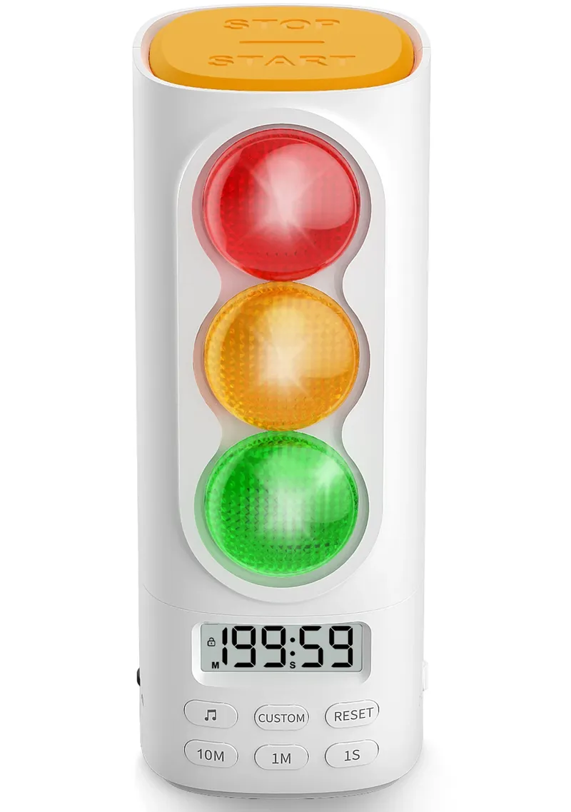 Visueller Timer für Kinder, Ampel, Audio, digitales LCD-Display, Timer für Klassenzimmer, Zuhause, Küche, Spiel, Countdown, visueller Timer