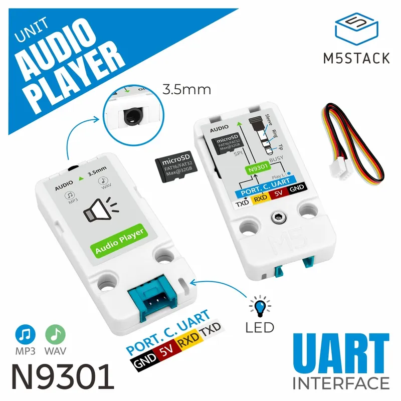 M5Stack Offizielle Audio-Player-Einheit (N9301)