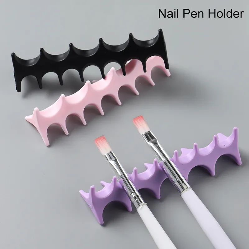 Weiche Silikon Nagel Stift Halter Pinsel Rack Regal UV Gel Pinsel Display-ständer Make-Up Malerei Stift Rest Organizer Stander Maniküre