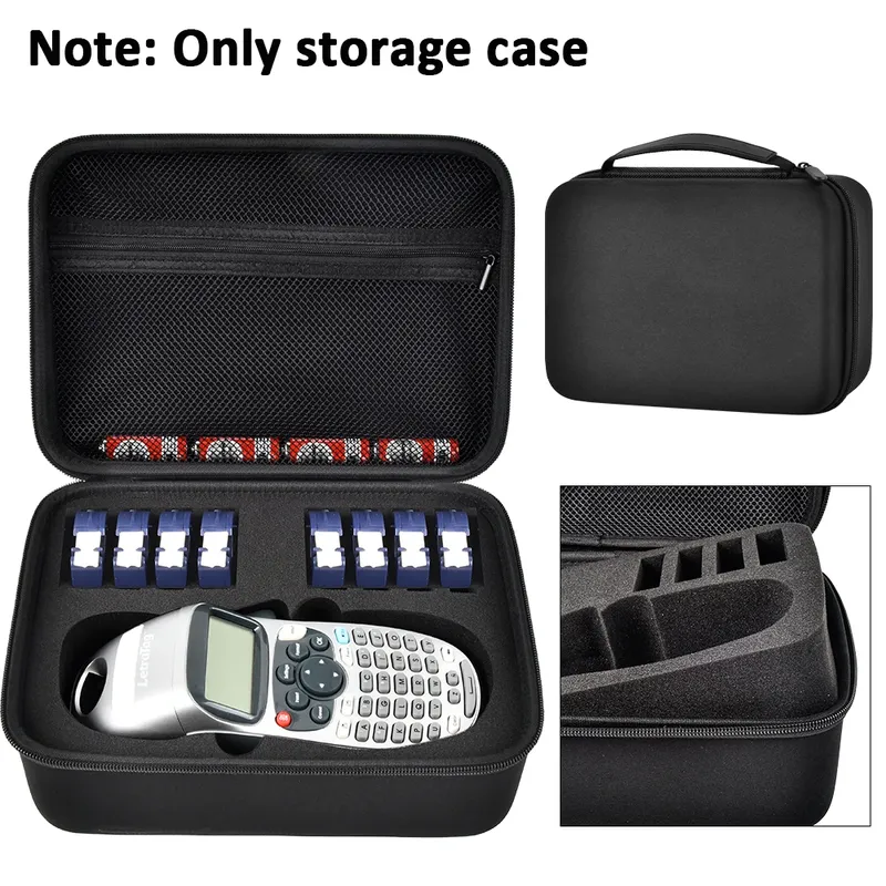 Schutzhülle für DYMO LetraTag LT-100H Etikettendrucker – für Drucker, Etikettenbänder und Zubehör mit praktischer Netztasche