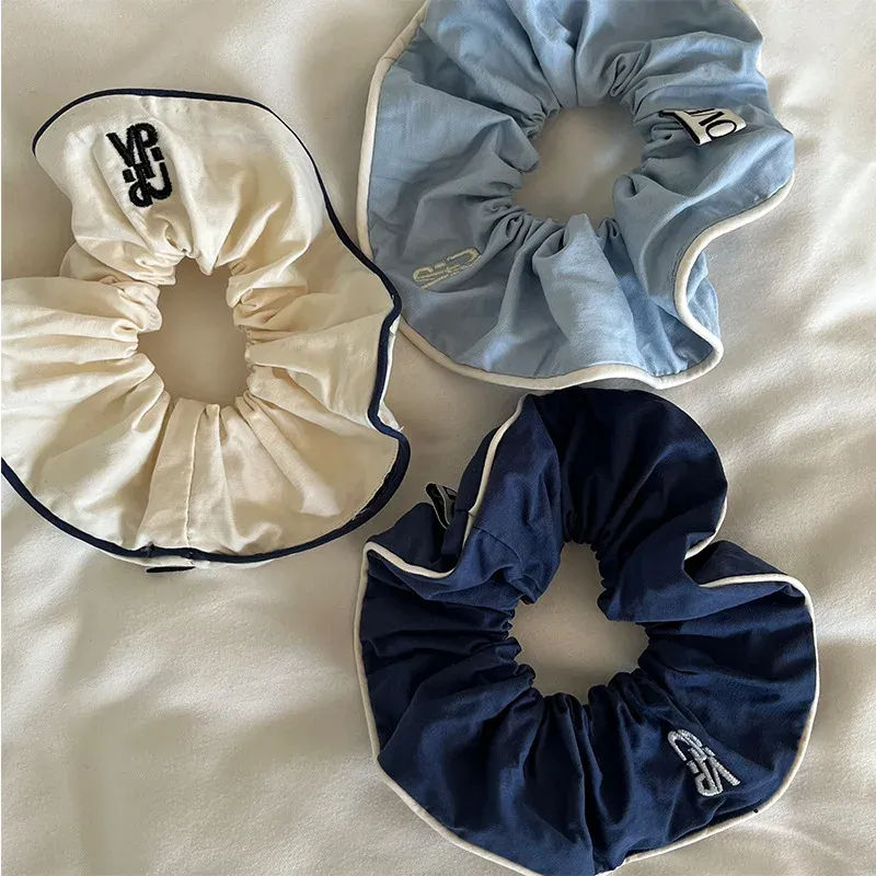 Neue Scrunchies Einfarbig Brief Gedruckt Haar Krawatte Einfache Süße Frische Elastische Haarband Frauen Haar Zubehör