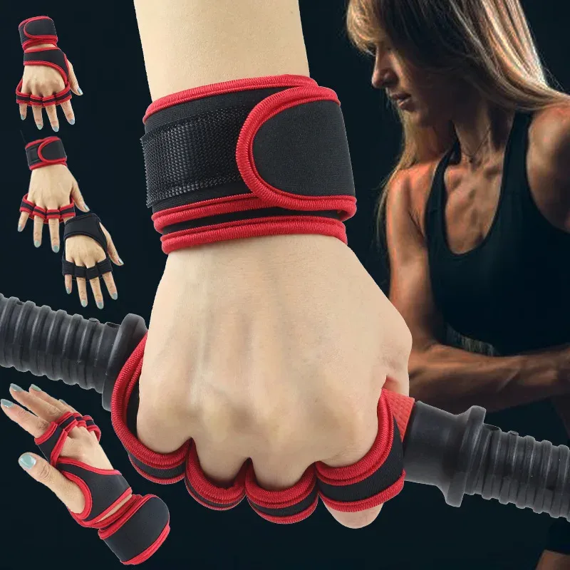 Fitness Männer Frauen Handschuhe Gym Gewichtheben Halbe Finger Handgelenk-Schutz Handschuhe Training Hanteln Anti-Keule Anti Slip Handschuhe