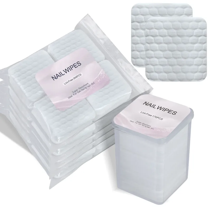 170/200 stücke Neue Fusselfreie Nagel Tücher Perle Muster UV Gel Nagellack Entfernung Pads Papier Stoff Nagel Gel polnischen Reinigung Werkzeuge