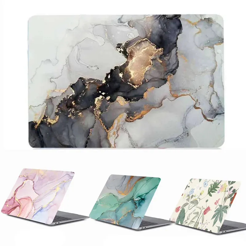 Marmorblumen Laptoptasche für MacBook Air 13,6 M4 15 M3 Hardcover für Mac Book Pro 13 M1 M2 14 M4 16 2025 Ärmelzubehör