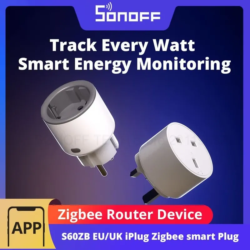 SONOFF S60ZB EU/UK iPlug Zigbee Smart Plug ZIgbee Router Gerät Überlastschutz ENergy Überwachung Timer Steuerung über Alexa