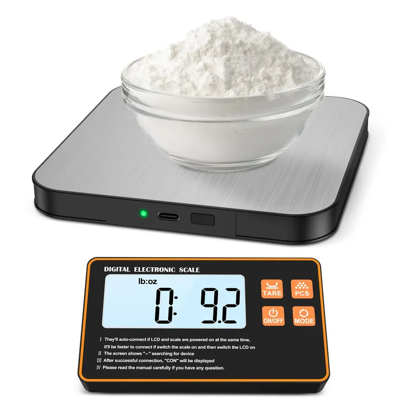 15 kg kabellose magnetische digitale Küchenwaage mit ferngesteuertem LCD-Display, geteilte Lebensmittelwaage zum Backen, Kochen, Essenzubereitung