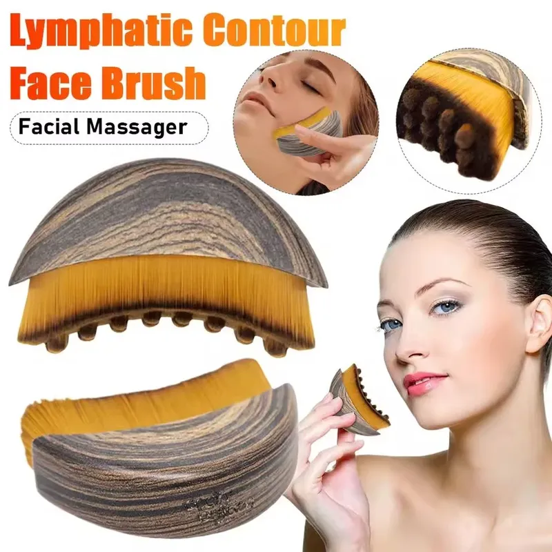 Lymphkontur-Gesichtsbürste, Lymphdrainage, reduziert Schwellungen, Linderung von Müdigkeit, Gesichtsmassagegerät, Gesicht, Kinn, Hautformungswerkzeug