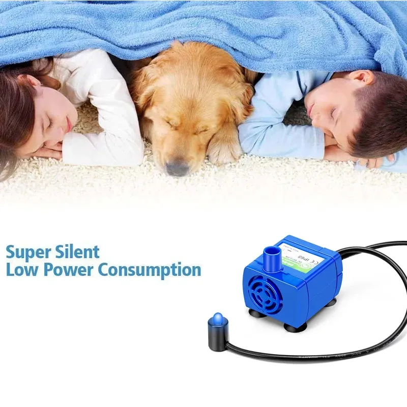 Katzen-Wasserbrunnen, LED-Licht, Haustier-Wasserpumpe, extrem leiser bürstenloser Motor, Ersatz für Katzen-Trinkspender, Haustierzubehör