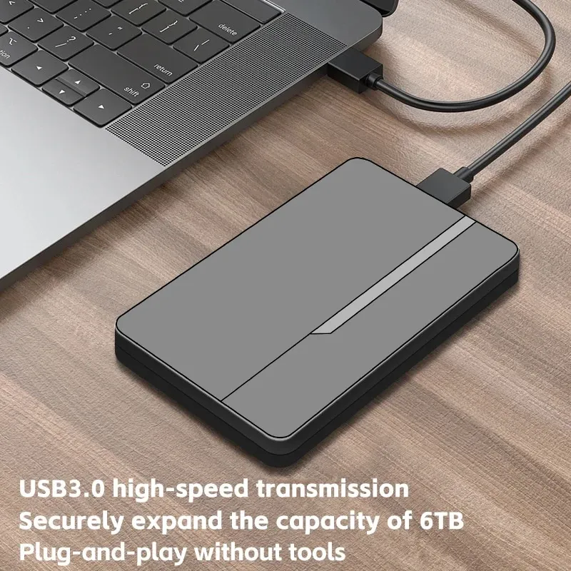 Rouhong SSD-Gehäuse 2,5 Zoll externes Festplattengehäuse USB 3.0 Festplattengehäuse 6 TB unterstützt 7 mm 9,5 mm SATA SSD HDD für Laptop-PC
