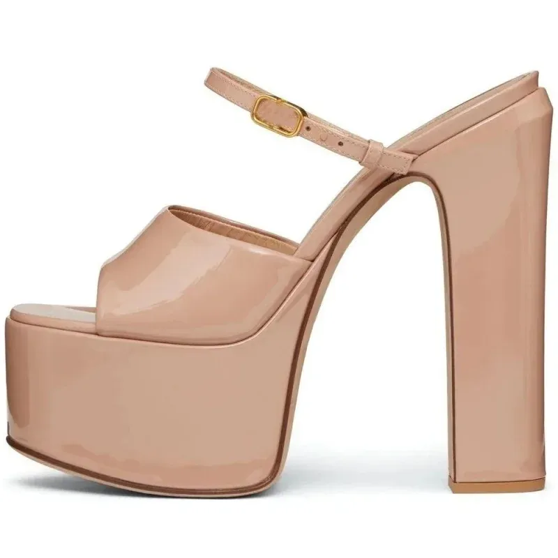 Plattform Höhe Zunehmende frauen Sandalen Runde Kappe Roh Ferse Schnalle Femme Pumpen Peep Toe Atmungsaktive Party Im Freien Dame Schuhe