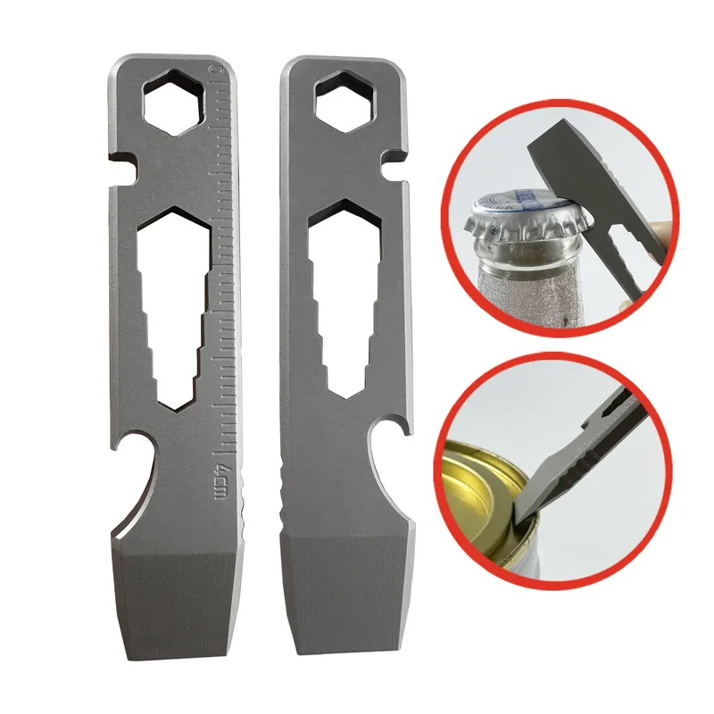 Brecheisen aus Titanlegierung TC4, Speichenstangenschlüssel, Sechskantschlüssel, Schlüsselanhänger, multifunktionale Campingausrüstung, EDC-Outdoor-Werkzeuge