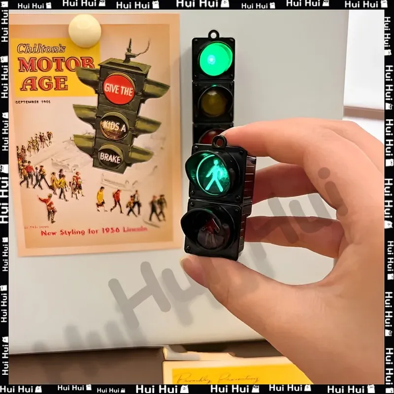 2025 Neue Ampel Magnetische Kühlschrank Aufkleber Verkehrs Spielzeug Fußgänger Licht Kreative Magnetische Dekoration Zubehör