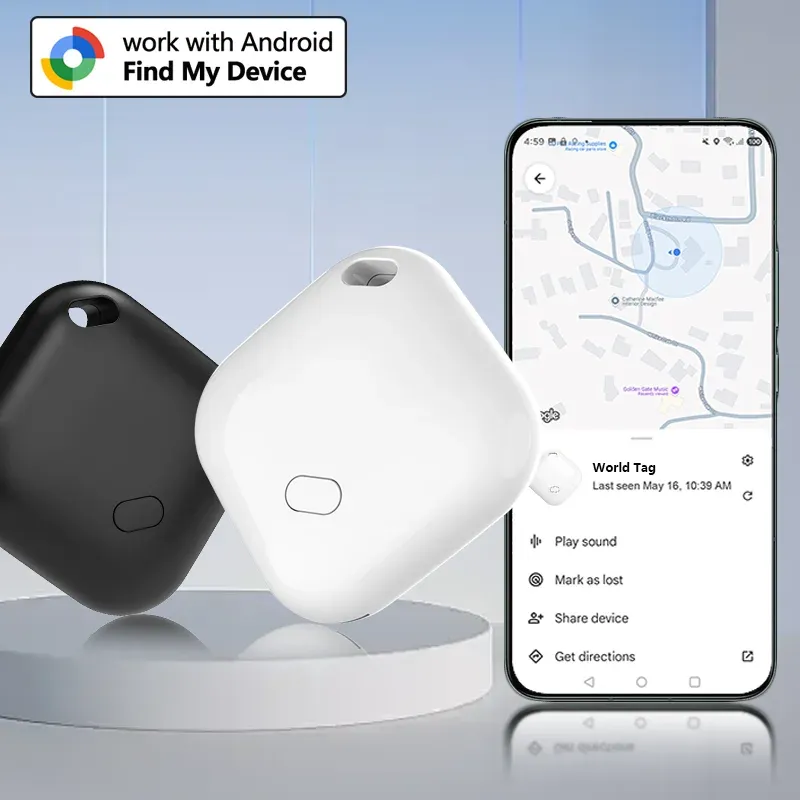 Smart Tracker Tag für Android-Gerät Google Find Hub App-Tag Schlüsselfinder Geldbörsen-/Taschen-Tracker Google-zertifizierter Bluetooth-Finder