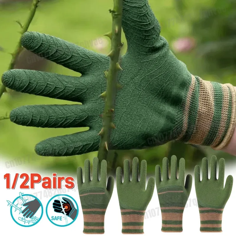 1/2 Paar Gartenhandschuhe, dornensicher, Rosenschnitt, Gartenhandschuh, Schutzhandschuh, Rosenhandschuhe für Kaktus, Rose und Brombeere