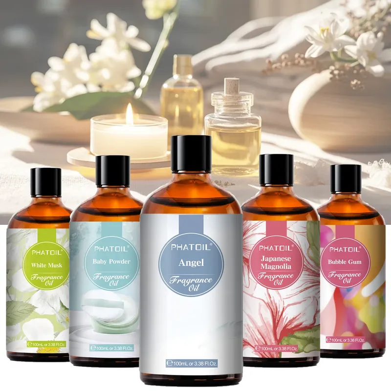 PHATOIL 100 ml Aroma-Duftöl, frisches Leinen, Kaugummi, Babypuder, Engel, Aromatherapie, ätherische Öle für die Herstellung von Hautkerzen