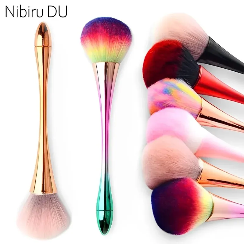 Nagel-Staub-Reinigungsbürste, 7 Stile, professionelle Nagelkunst-Make-up-Pinsel, langstielig, superflauschige Maniküre-Werkzeuge zur Staubentfernung