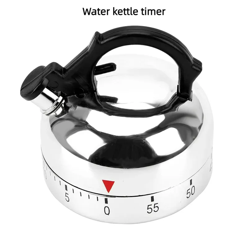 Mechanischer Timer in Wasserkocherform, 60 Minuten, Küchentimer, Kunststoff, Countdown-Alarm, Erinnerung, Kocherinnerungen, Werkzeuge