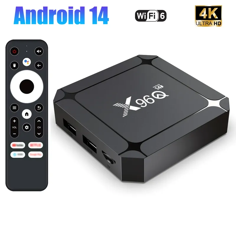Smart TV Box Android 14 TV BOX X96Q RK3518 Quad Core TV Box Unterstützung 4K WIFI6 Media Player Android TV Box Set Top Box 2GB 16GB