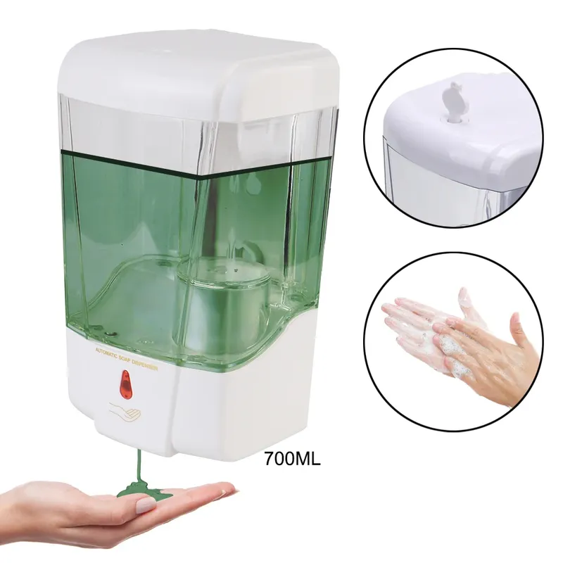 Berührungslose Lotionspumpe, berührungslose Flüssigkeit, 700 ml, für Küche, Badezimmer, automatischer Seifenspender mit IR-Sensor, Wandmontage