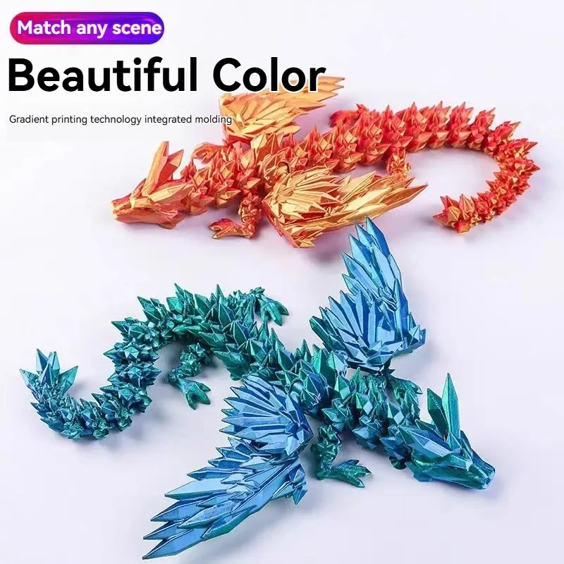 3D-gedrucktes Drachen-Ornament, Desktop-Ornament, 3D-gedruckte Tiere, Heimbüro, Basteln, gedruckte Figuren, Weihnachtsgeschenke, 22 cm
