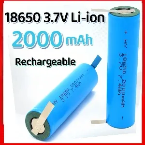 18650 wiederaufladbarer Akku, 3,7 V, 2000 mAh, 18650 Lithium-Akku mit Lötfahnen für Taschenlampen, Kopfhörer, Staubsauger, Radio