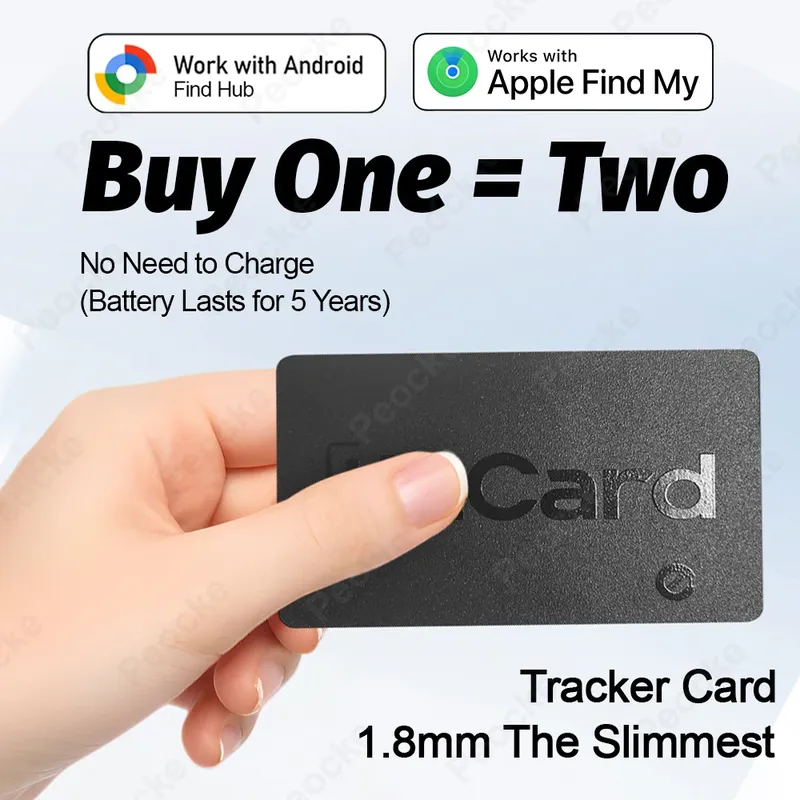 Brieftasche Anti-Verlust-Karte Standortverfolgung GPS Smart Tag für Android Key Gepäckfinder mit iPhone Find My App Bluetooth-Gerät