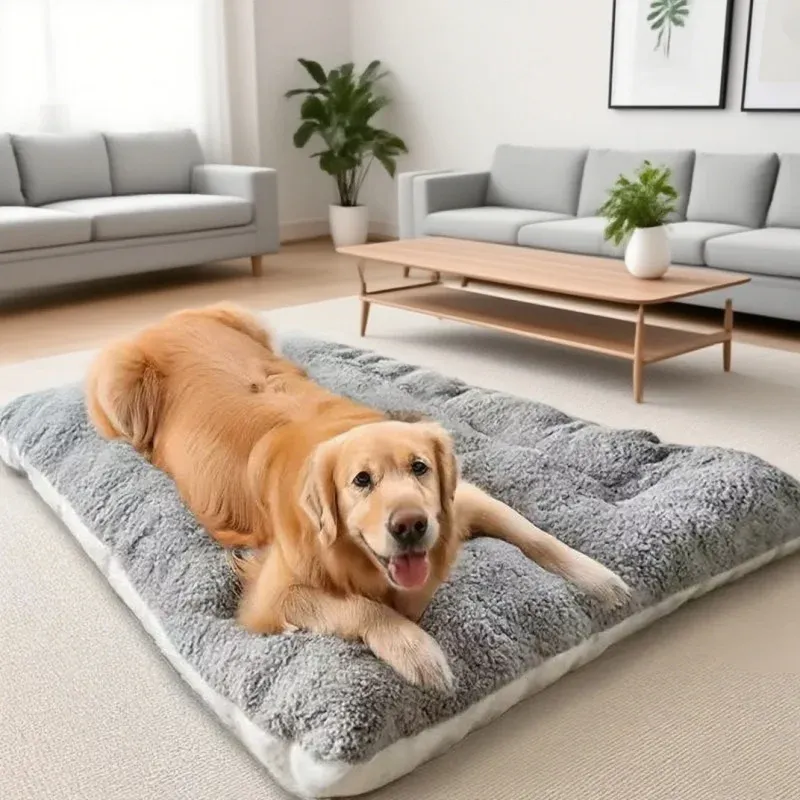 Extra großes Plüsch-Hundebett, Sofa, verdicktes, superweiches Polyester, Haustiermatte, Hundekiste, Matte, Bett für kleine, mittelgroße und große Hundebett