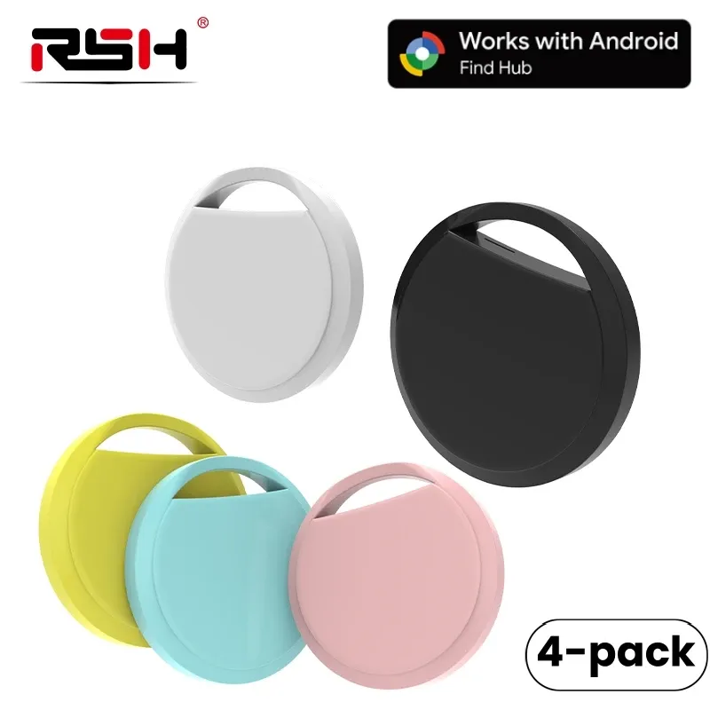 4er-Pack Bluetooth GPS Tracker für Android-Tag, funktioniert mit Google Find App, Schlüsselfinder, Fahrrad, Haustiere, Smart Tag für Xiaomi, Samsung OnePlus
