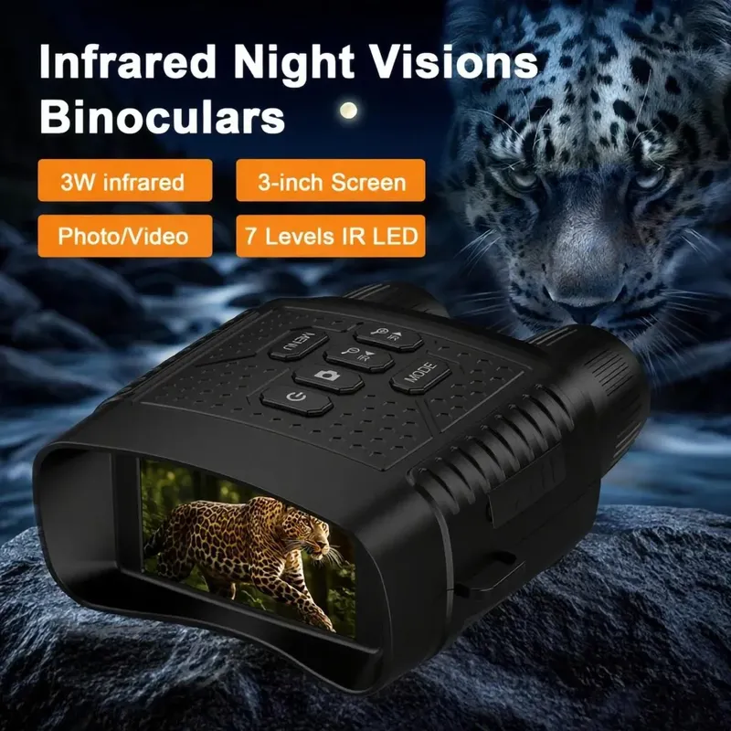 3'' Bildschirm 2,5K Nachtsichtfernglas 6X Digitalzoom mit taktischem Licht 2000mAh Infrarot-Nachtsichtbrille für Camping