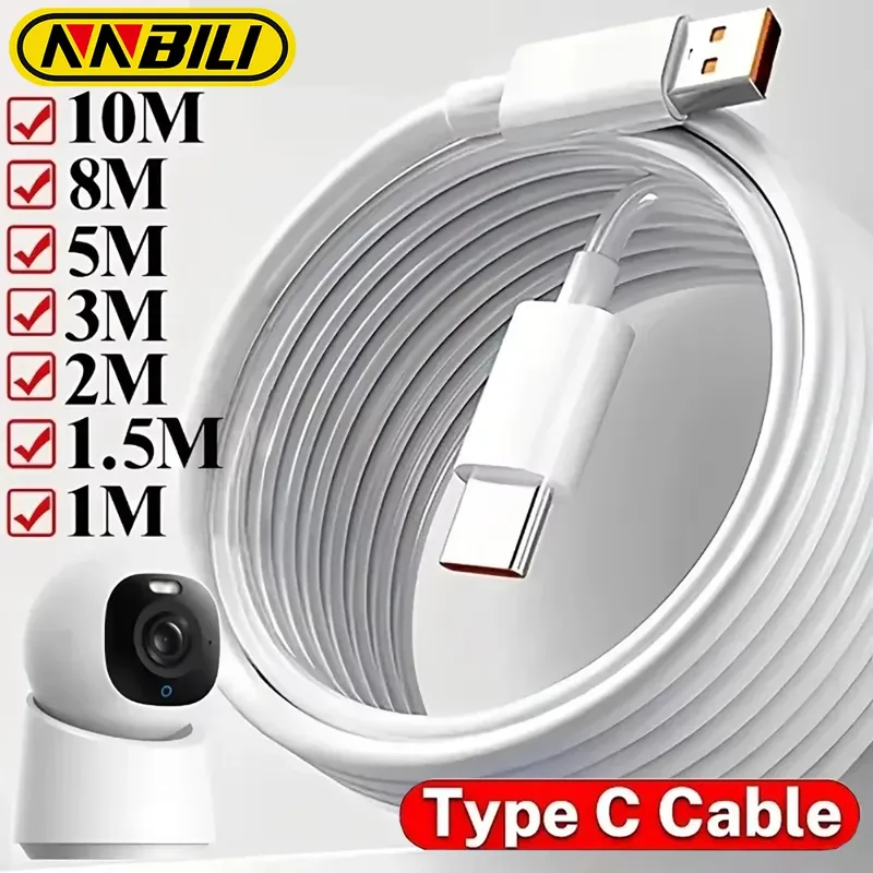 NNBILI USB Typ-C Kabel 1M 2M 3M 5M 8M 10M 12M 14M USB-C 6A Schnellladekabel Universelles Datenkabel für Samsung Kamera PS5 VR