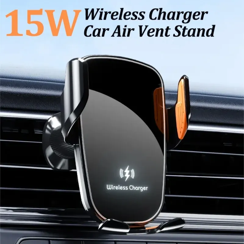 15 W kabelloses Auto-Ladegerät 360 °   Rotation Air Vent Handy Halterung für iPhone 16 15 14 13 12 Samsung Xiaomi Schnelle Ladestation