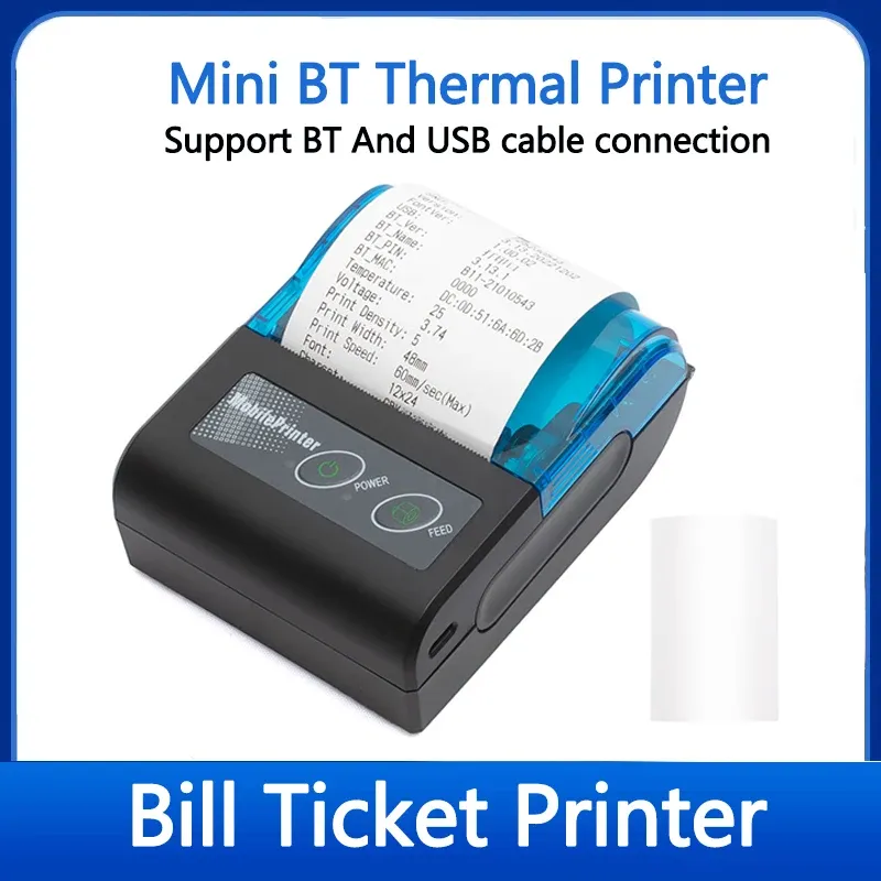 58mm Mini Tragbare Thermo-belegdrucker Mobile Drahtlose Bluetooth Ticket Rechnung Drucker Für Android IOS Windows Empfang Drucker