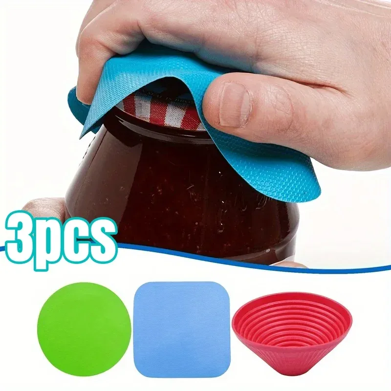 1/3 stücke Gummi Dosenöffner Pad Wiederverwendbare Flasche Öffnung Booster Anti-rutsch Einfach zu Bedienen Greifer für ältere Kinder Küche Gadgets